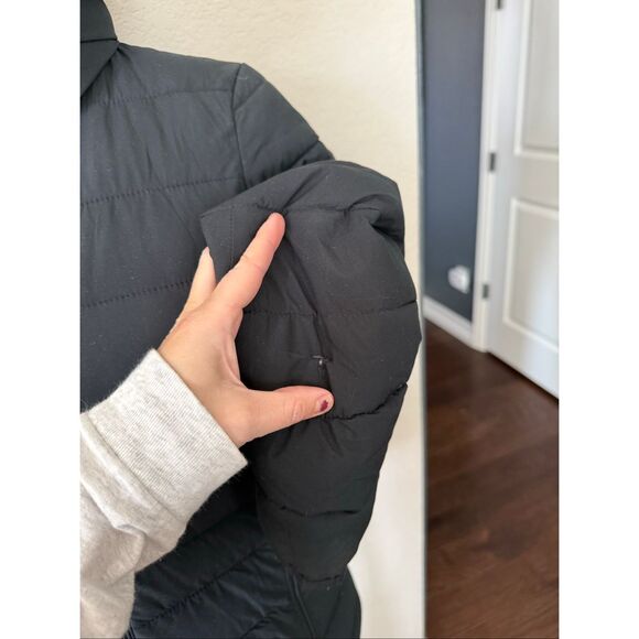 Abercrombie & Fitch Stretch Lightweight Hooded Puffer Jacket Black Small - Picture 5 of 8